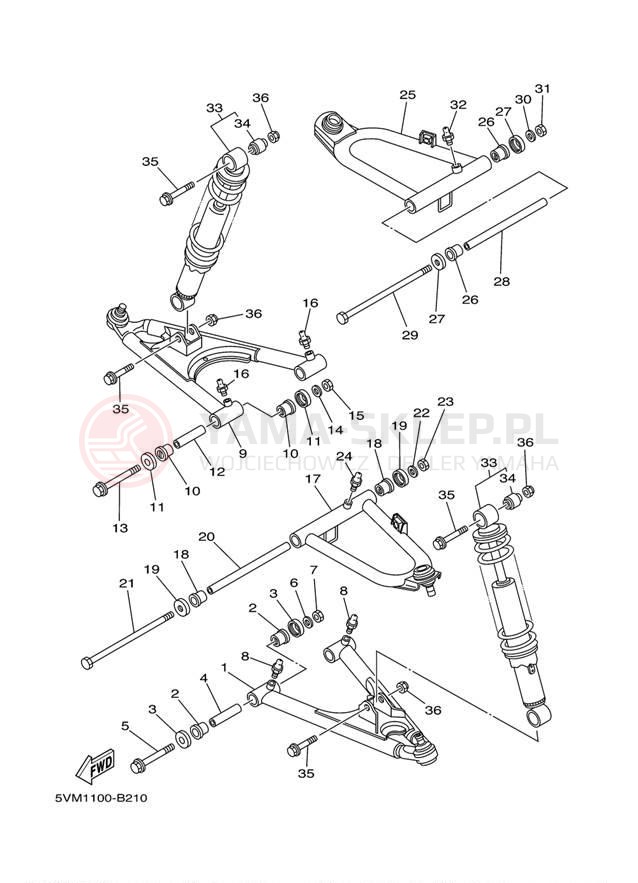 Schemat "Koło przód" do Yamaha BLASTER YFS200S