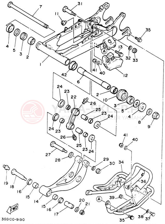 Schemat "wahacz" do Yamaha BANSHEE YFZ350F