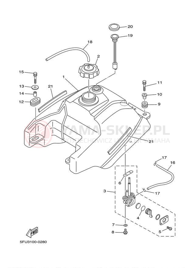 Schemat "zbiornik paliwa" do Yamaha BIG BEAR 2WD YFM400MC/YFM400M