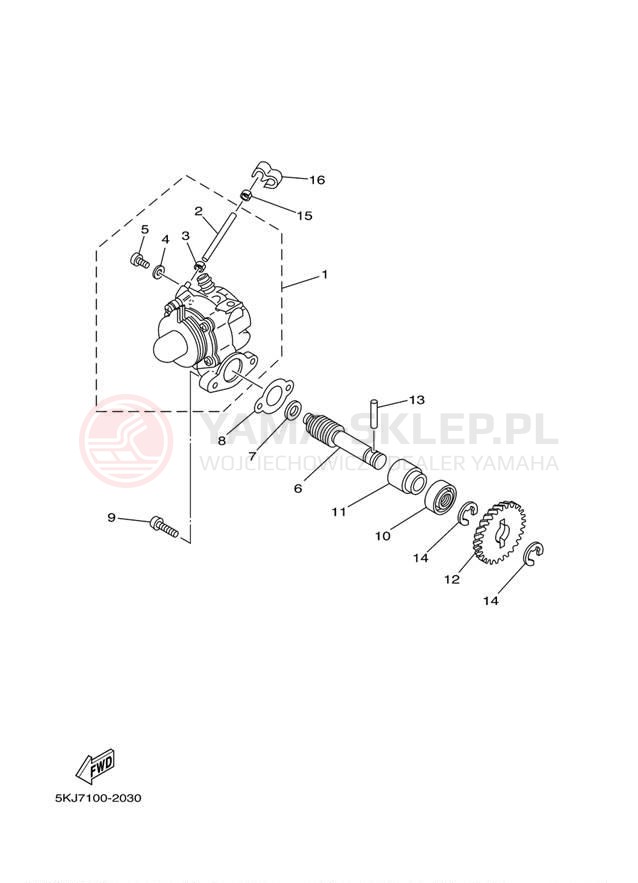 Schemat "Pompa olejowa" do Yamaha BLASTER YFS200V