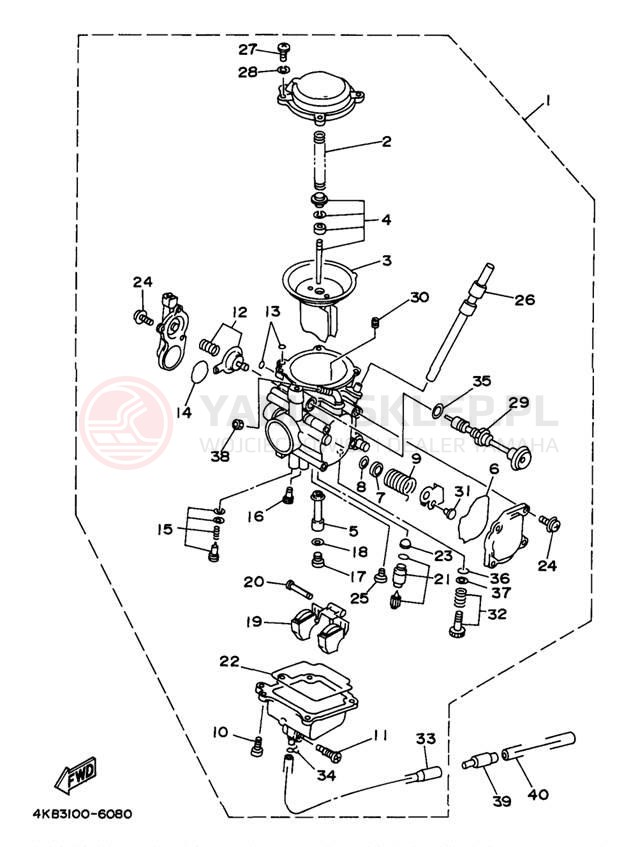Schemat "Gaźnik" do Yamaha WOLVERINE YFM35FXK