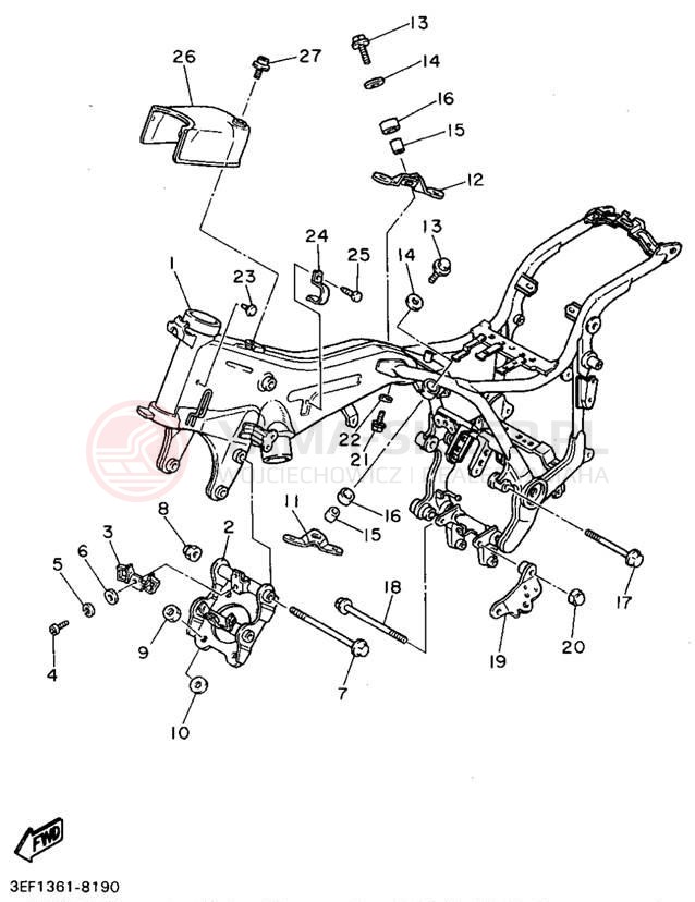 Schemat "rama" do Yamaha VIRAGO 1100 XV1100G/XV1100GC