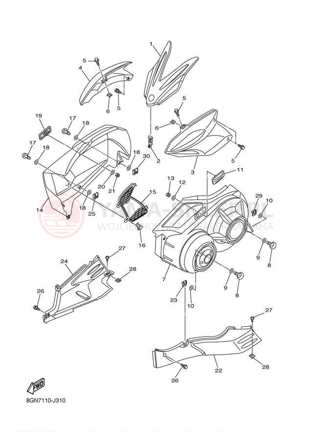 Schemat "Osłony" do Yamaha PHAZER RTX PZ50RTDW