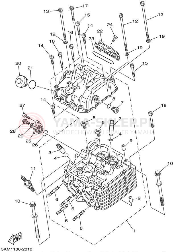 Schemat "głowica" do Yamaha GRIZZLY 660 YFM660FP