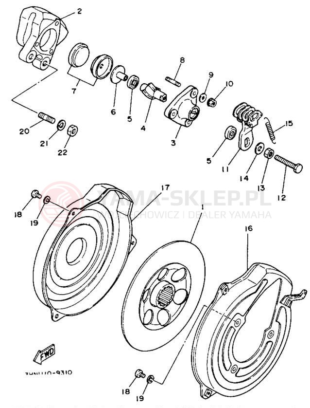 Schemat "Zacisk hamulcowy tylny" do Yamaha BIG BEAR 4WD YFM350FWE_