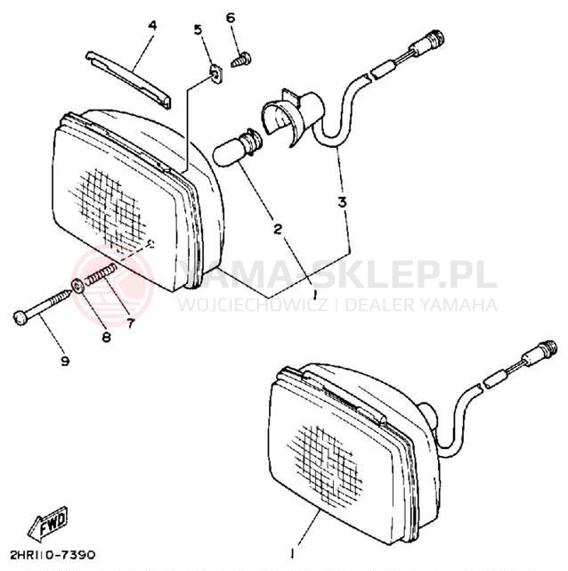 Schemat "Lampa przód" do Yamaha BIG BEAR 4WD YFM350FWT