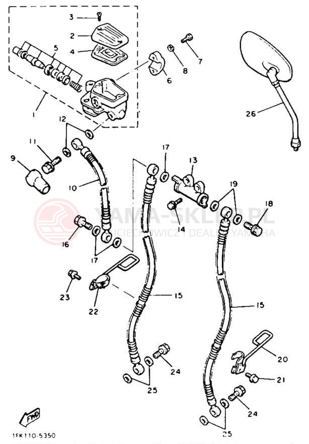 Schemat "Pompa hamulcowa przednia" do Yamaha V-MAX 1200 VMX12B/VMX12BC