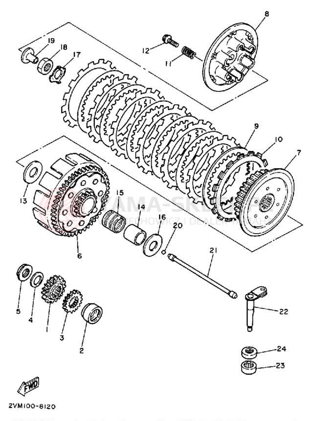Schemat "sprzęgło" do Yamaha YZ250W