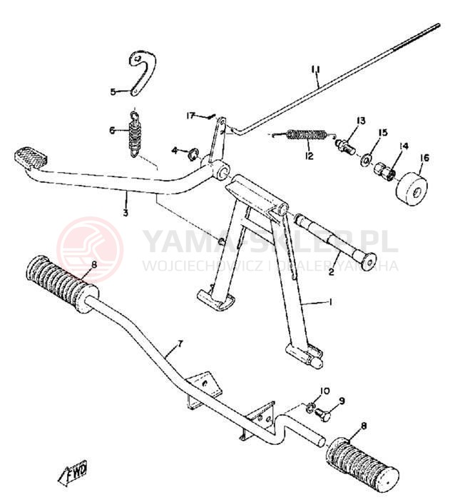Schemat "Stopka postoj., dźw. Hamulca tył" do Yamaha G6SB