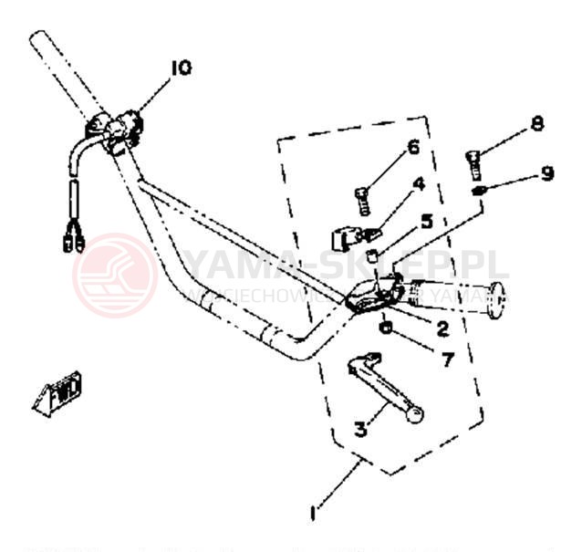 Schemat "Kierownica i osprzęt" do Yamaha YT125H