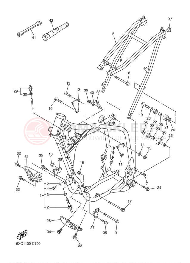 Schemat "rama" do Yamaha YZ250F YZ250FS