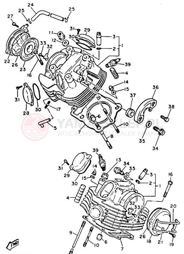 Schemat "głowica" do Yamaha VIRAGO 750 XV750E/XV750EC