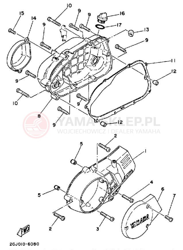 Schemat "Pokrywa silnika" do Yamaha YSR50U