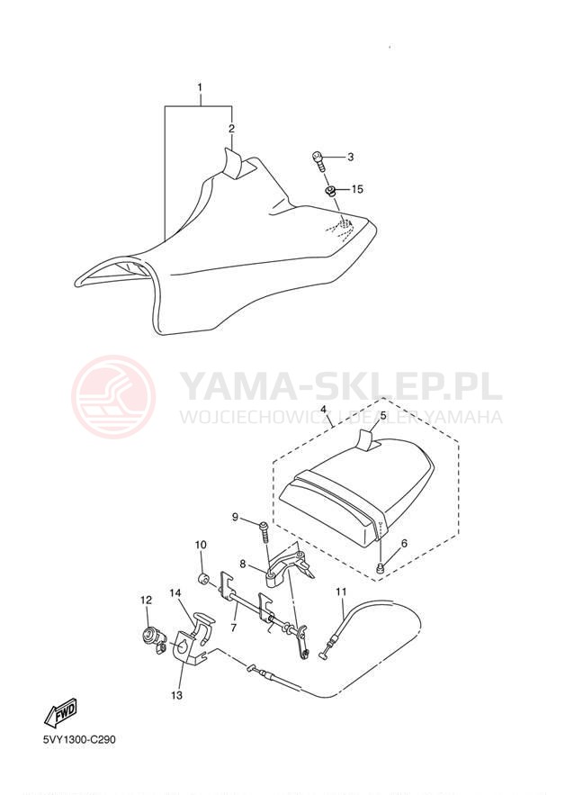 Schemat "siedzenie" do Yamaha YZF-R1 YZFR1TC/YZFR1T