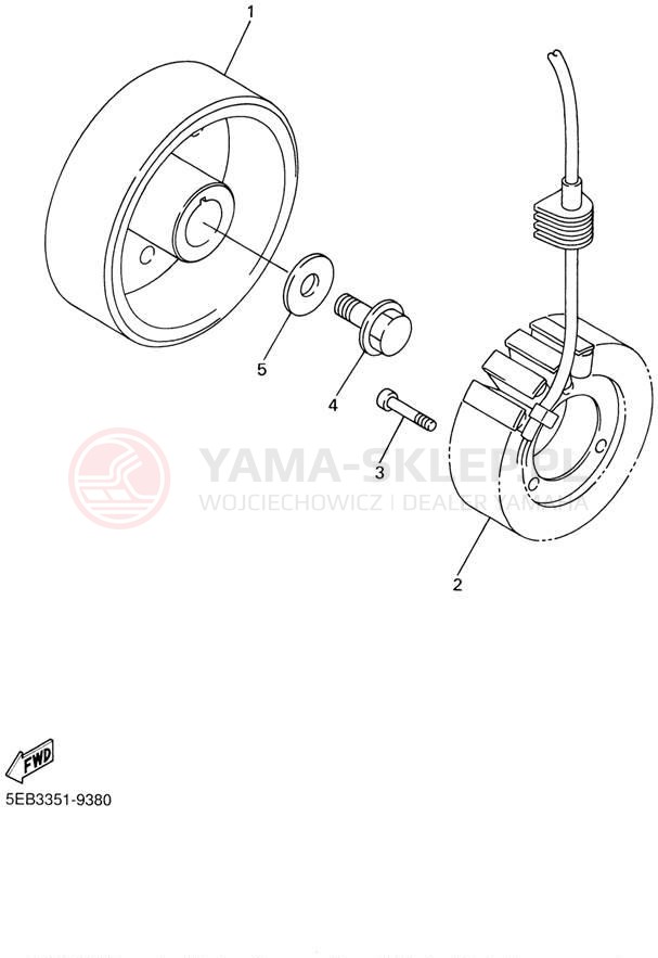 Schemat "prądnica" do Yamaha YZFR6 YZFR6NC/YZFR6N
