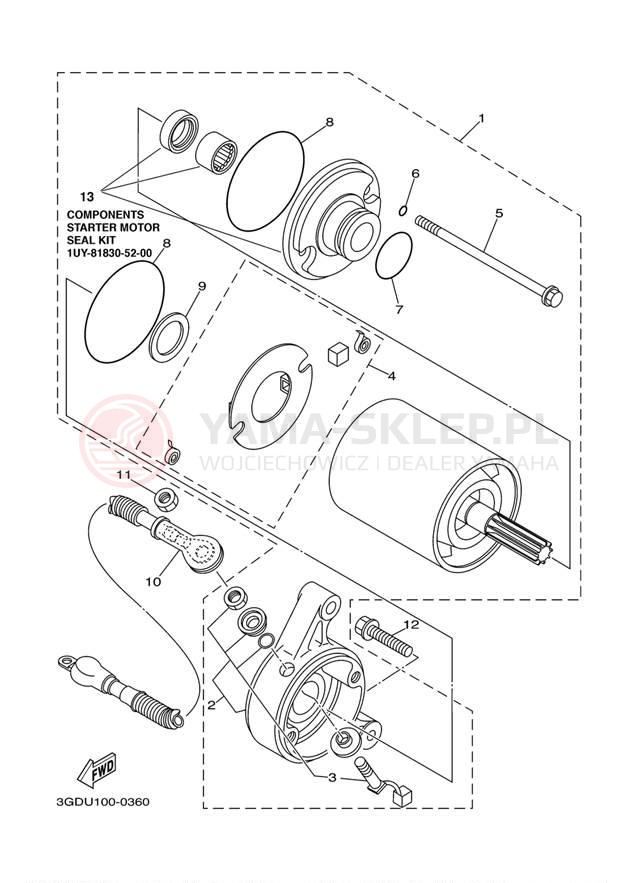 Schemat "rozrusznik" do Yamaha WARRIOR YFM350XNC/YFM350XN
