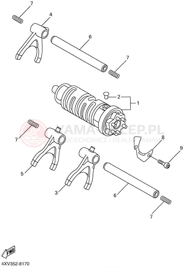 Schemat "Wodziki, automat" do Yamaha YZFR1 YZFR1SN/YZFR1SNC