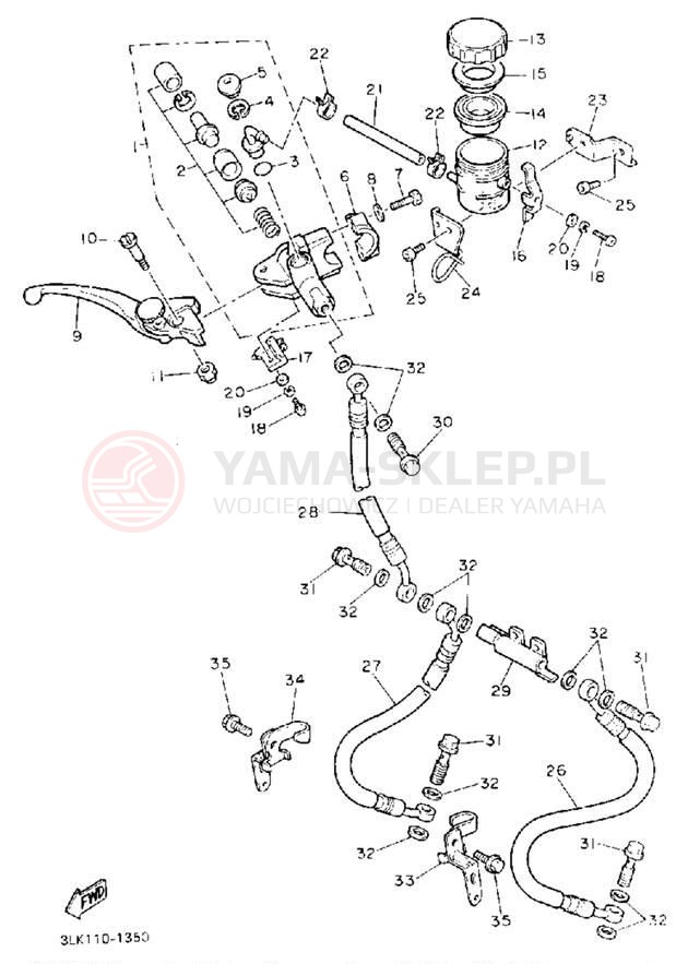 Schemat "Pompa hamulcowa przednia" do Yamaha FZR1000D/FZR1000DC