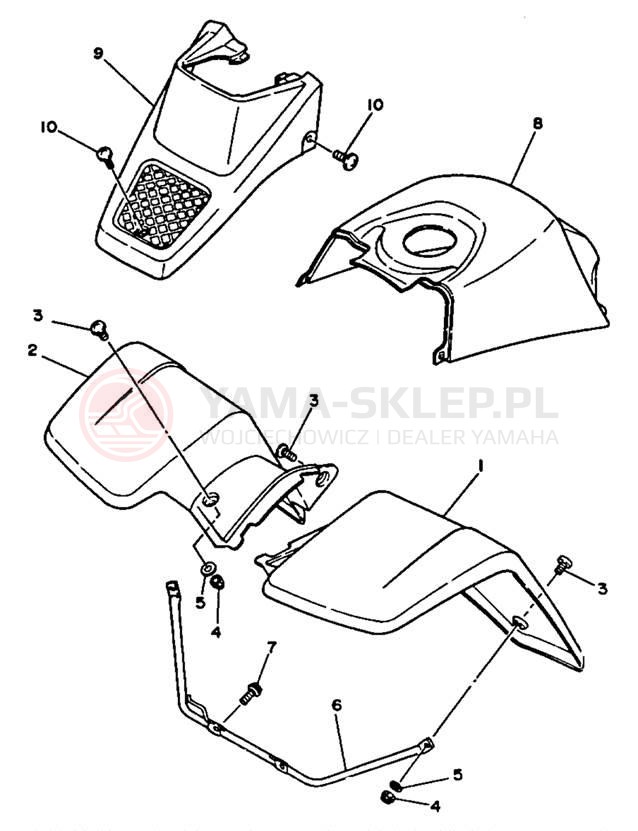 Schemat "Przedni błotnik" do Yamaha BLASTER YFS200B_MN