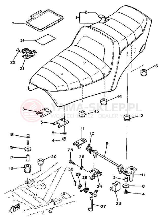 Schemat "siedzenie" do Yamaha XS400 XS400H