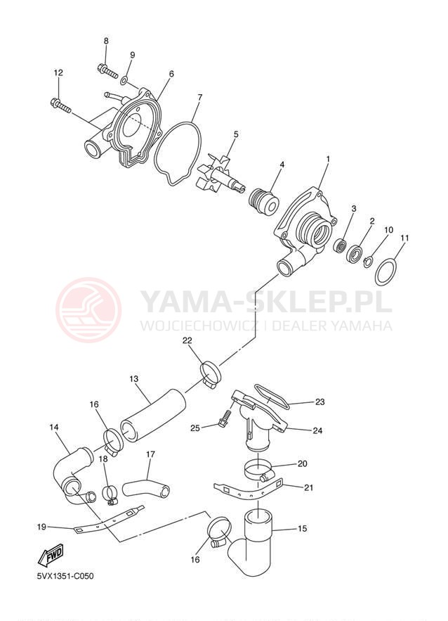 Schemat "Pompa wody" do Yamaha FZ6 FZ600SSC/FZ600SS