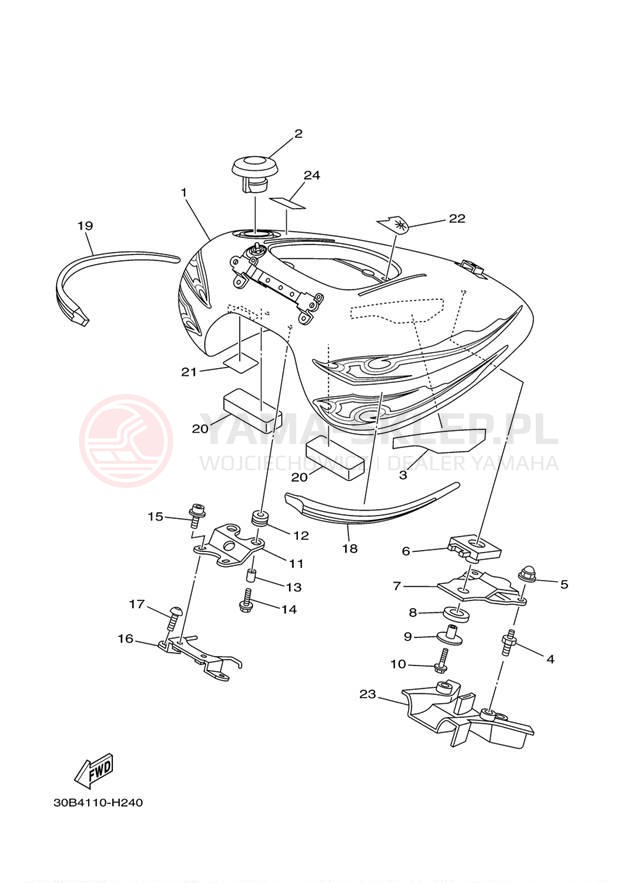 Schemat "zbiornik paliwa" do Yamaha RAIDER XV19CYS/XV19CYCS