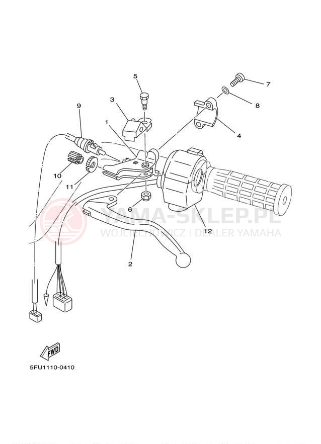 Schemat "Kierownica i osprzęt" do Yamaha BIG BEAR BUCKMASTER YFM400FHM
