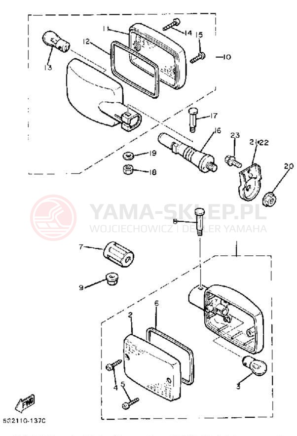 Schemat "kierunkowskazy" do Yamaha XJ750RJ