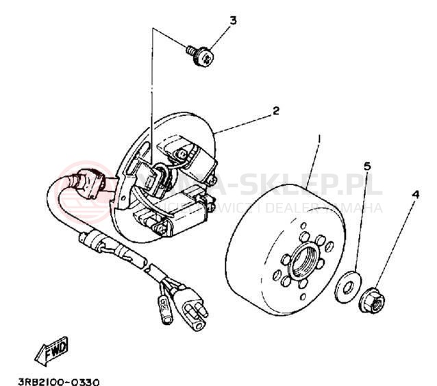 Schemat "prądnica" do Yamaha WR250ZE