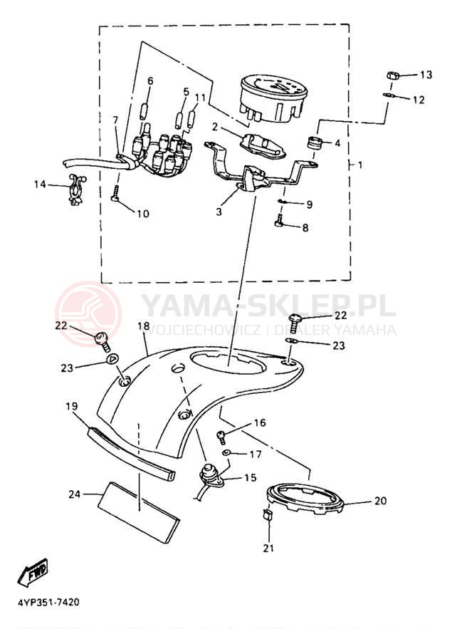 Schemat "licznik" do Yamaha XVZ13LTJ/XVZ13LTJC