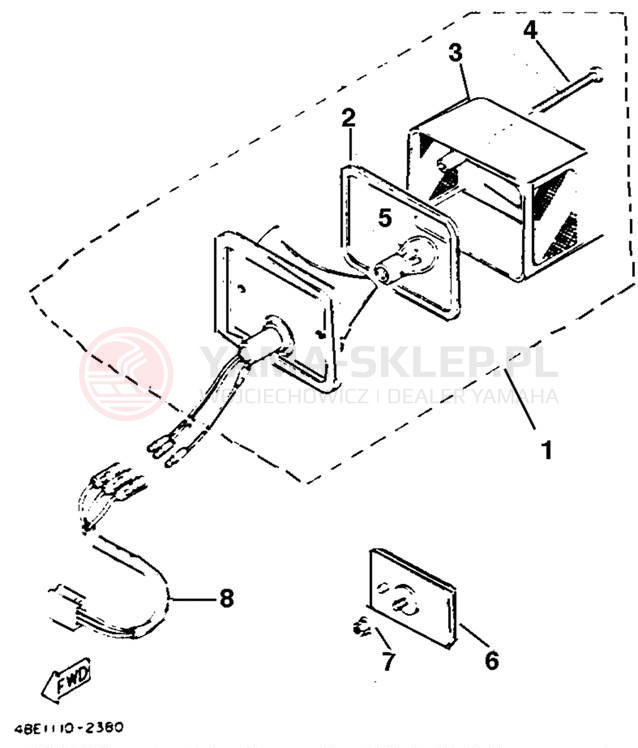 Schemat "lampa tył" do Yamaha SEROW XT225E/XT225EC
