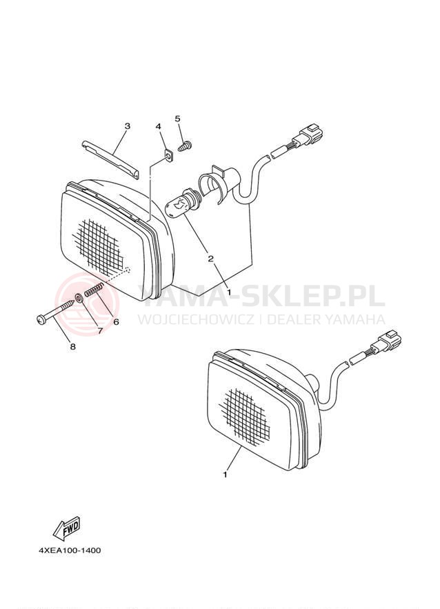 Schemat "Lampa przód" do Yamaha BEAR TRACKER YFM250XR
