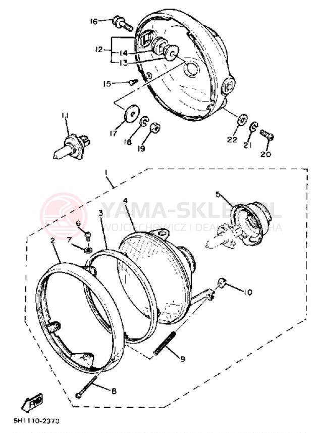 Schemat "Lampa przód" do Yamaha XV920RJ