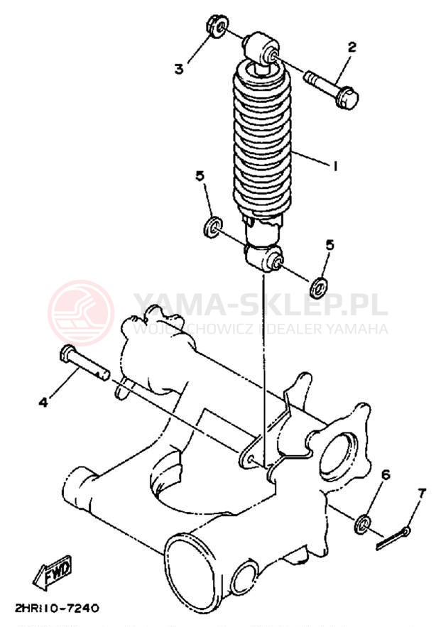 Schemat "zawieszenie tył" do Yamaha BIG BEAR 4WD YFM350FWW