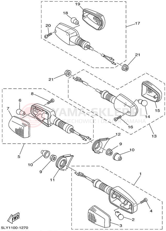 Schemat "kierunkowskazy" do Yamaha VINO YJ50RN
