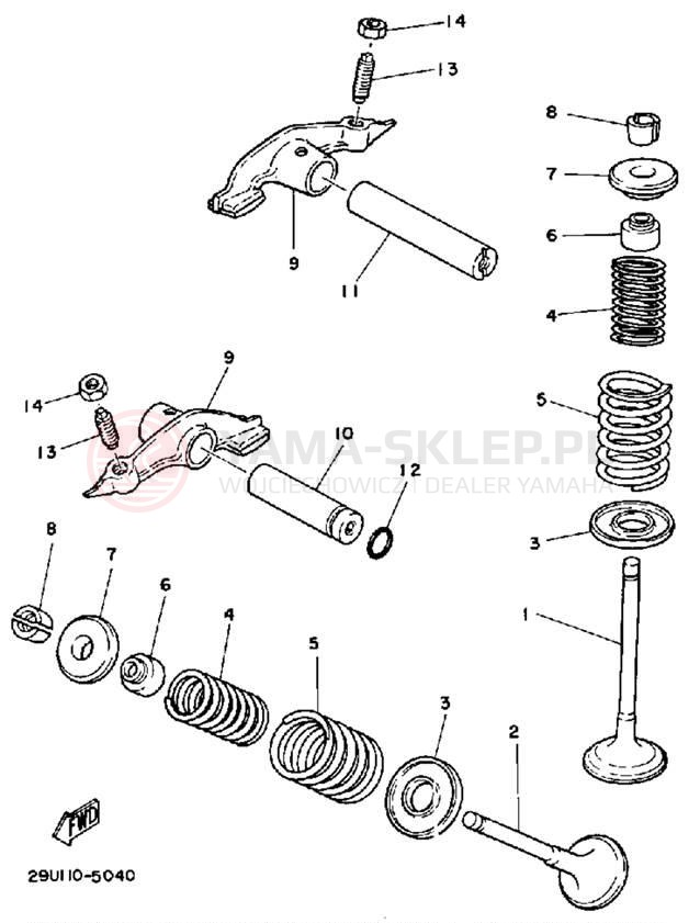 Schemat "zawory" do Yamaha MOTO-4 YFM250B