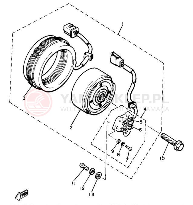 Schemat "Układ zapłonowy" do Yamaha XJ650LH
