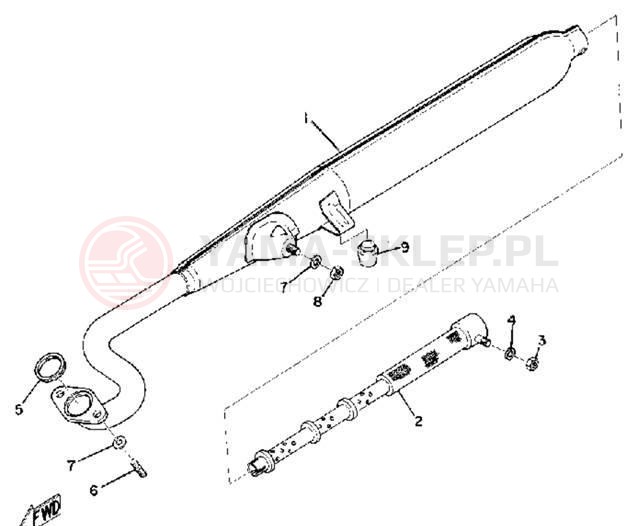 Schemat "Wydech końcowy" do Yamaha U7E