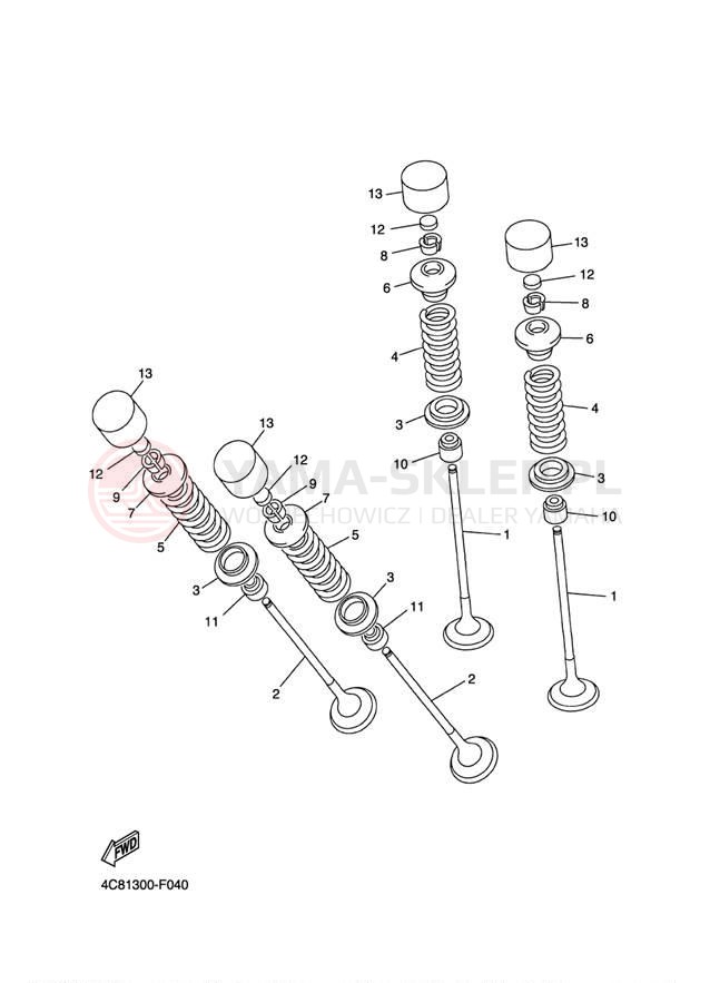 Schemat "zawory" do Yamaha R1 YZFR1W/YZFR1WC