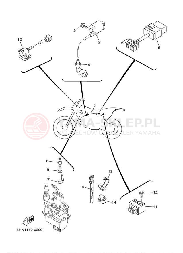 Schemat "układ elektryczny" do Yamaha TTR90 TTR90M/TTR90MC