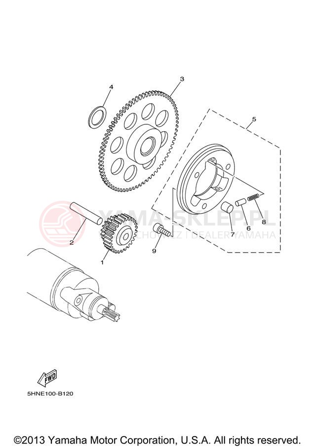 Schemat "rozrusznik" do Yamaha TT-R50E ELECTRIC TTR50EV