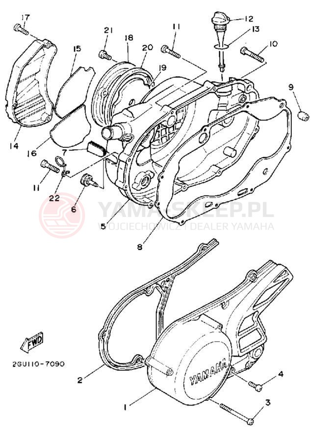 Schemat "Pokrywa silnika" do Yamaha YFZ350D