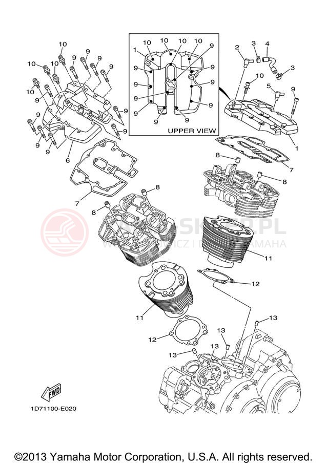 Schemat "cylinder" do Yamaha STRATOLINER XV19CTV/XV19CTVC