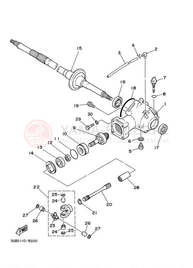 Schemat "Wał napędowy" do Yamaha RAPTOR 80 YFM80WR