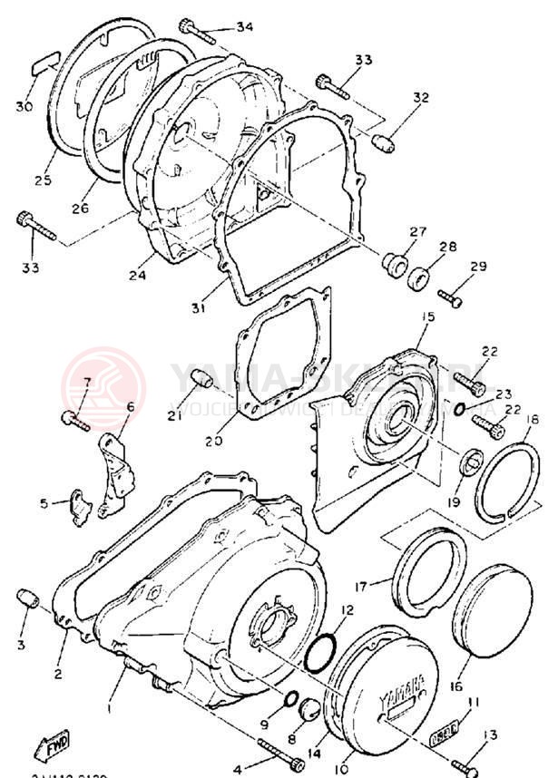 Schemat "Pokrywa silnika" do Yamaha XVZ13DD/XVZ13DDC