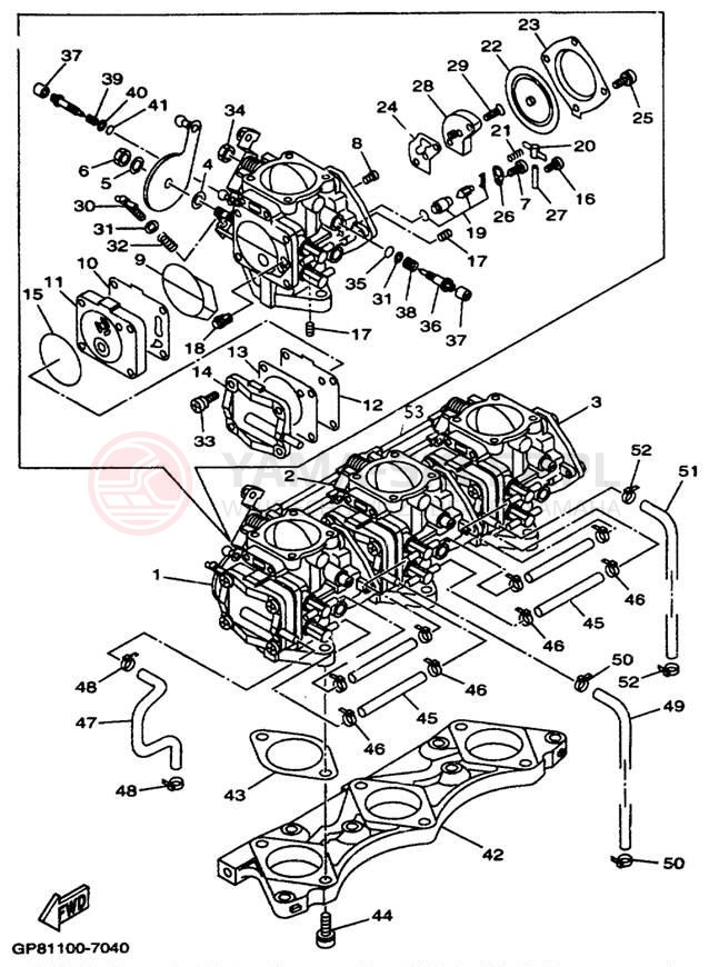 Schemat "Gaźnik" do Yamaha EXCITER SINGLE EXS1200W