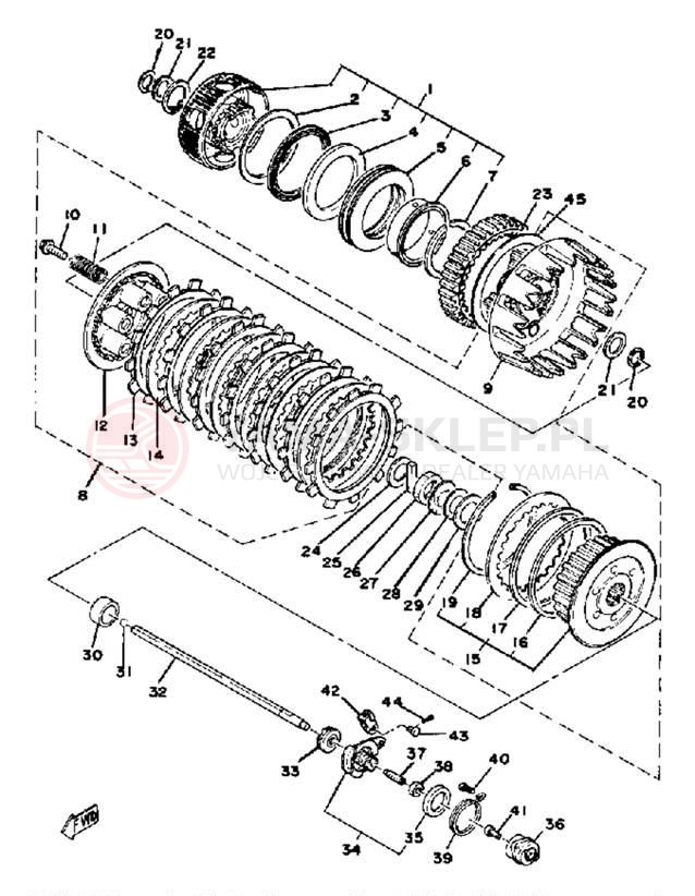 Schemat "sprzęgło" do Yamaha XS750SE-31