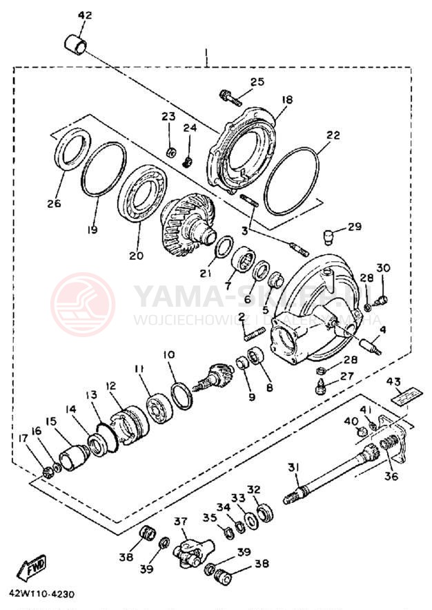 Schemat "Wał napędowy" do Yamaha VIRAGO 1000 XV1000LC/XV1000L