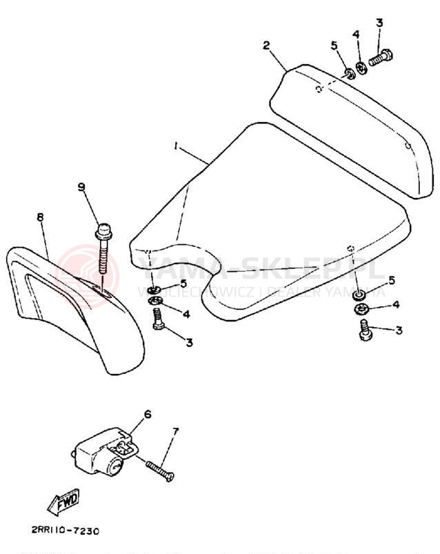 Schemat "siedzenie" do Yamaha YSR50B
