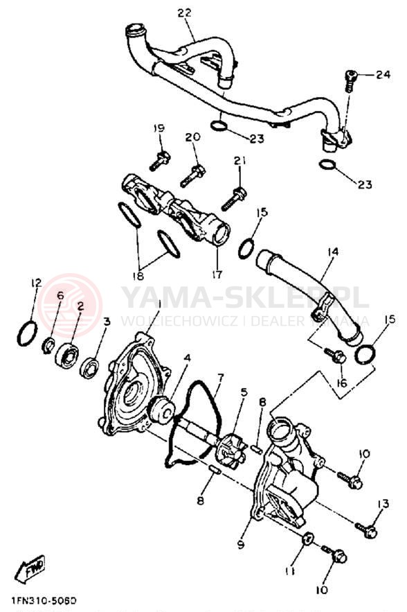 Schemat "Pompa wody" do Yamaha FZ750SC/FZ750S
